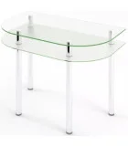 Glass dining table D-09-1 with tempered glass and chrome legs order